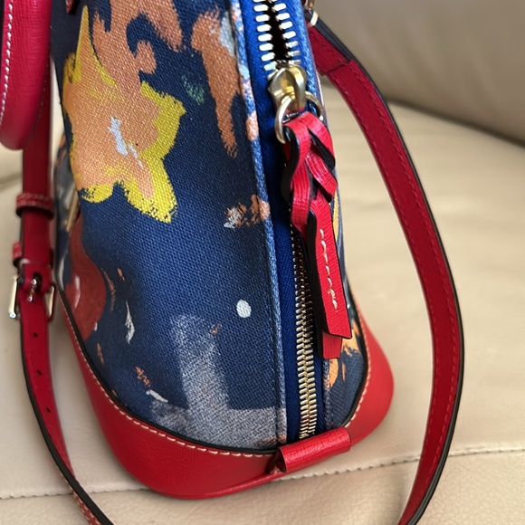 🆕Dooney & Bourke Zip Zip Satchel Bag In Graffiti Navy Blue - Picture 2 of 12